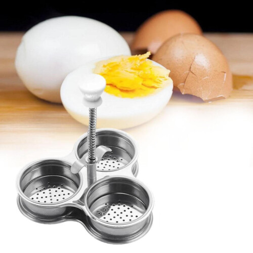 Stainless Steel Egg Poacher Pan Nonstick 3-Cup 1