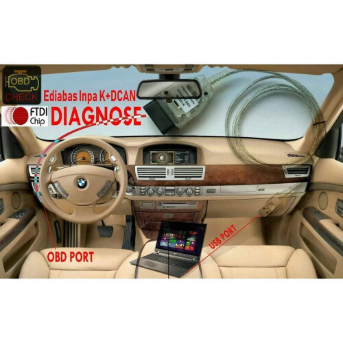 Car DCAN OBD2 Diagnostic Cable USB FT232RL 1pc 2