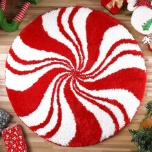 Christmas-style carpet with striped pattern,