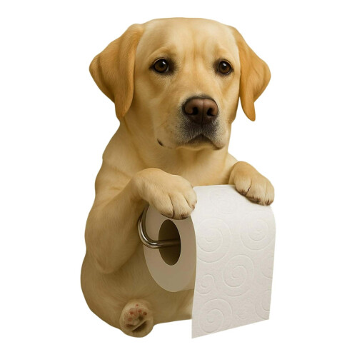 Toalettpappershållare i harts, hundformad, 1-pack 2