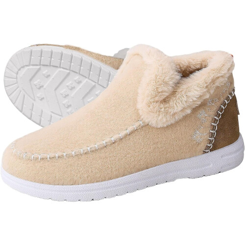 Women's orthopedic wool slip-on boots with arch support and