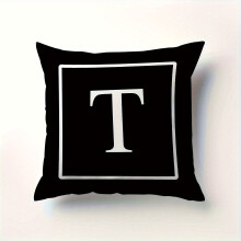 Sierkussenhoes met alfabetletters, 18x18 inch, 1 stuk