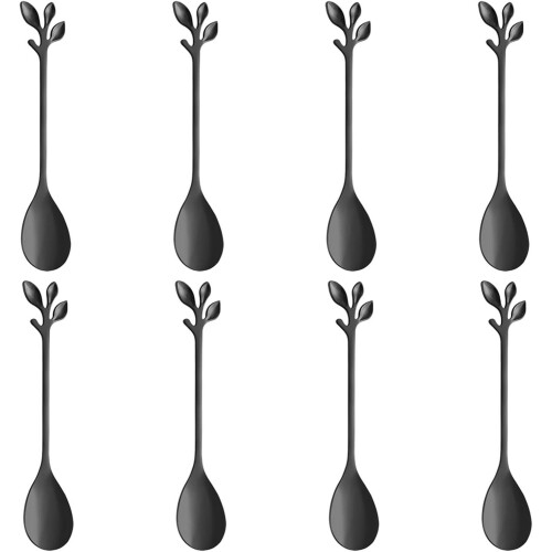 Colher de café expresso em aço inoxidável, 12 cm (4,7 polegadas), pacote com 8 unidades.