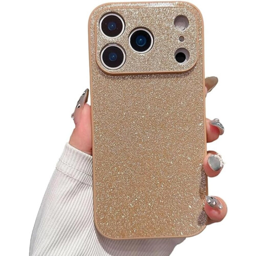 iPhone-kotelo, jossa on kimalteleva linssisuoja