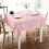Toalha de mesa quadrada de vinil, impermeável e lavável, 137 x 137 cm (54 x 54 polegadas), rosa. 1