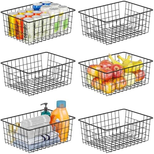 Utility Wire Basket Organizer Sort Stål6Pk