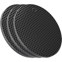 Set di 3 sottopentola in silicone resistenti al calore, neri