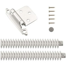 Charnières de meuble en nickel satiné, 1/2 pouce, paquets de 50