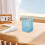 Mesh Pen Holder Square Light Blue Desk Organizer 4