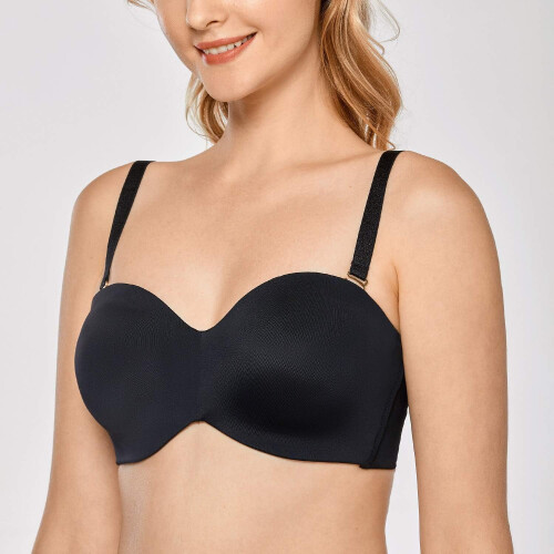 Damen-BH, trägerlos, mit Bügeln, ungefüttert, Minimizer, Übergröße 2