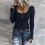 Γυναικείο T-shirt Henley με μακριά μανίκια και ριμπ ύφανση, στενή γραμμή 2