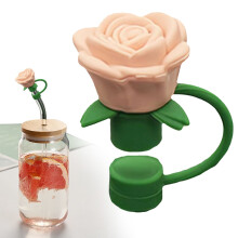 Stanley Cup Rose Strohhalmüberzüge, 10 mm, wiederverwendbar, Silikon, Khaki