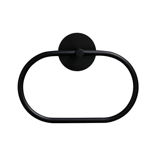 Håndklædering i rustfrit stål, sort oval, 12,8x21,8 cm