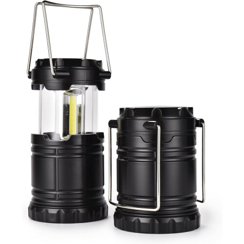 Sammenleggbar LED-campinglykt batteridrevet 2-pakning