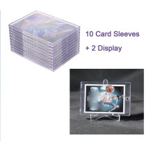 Cards Sleeves Top Loaders 60 Hard Plastic Card Protector Clear Card Brick + 12 Display Stand