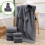 Ensemble de serviettes de bain Elainilye noir 8 pièces 6