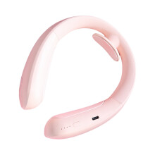 Roze draagbare hand- en nekwarmer, oplaadbaar via USB, 3-zijdig.