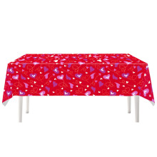 Nappe jetable à cœurs roses 72 x 54 pouces