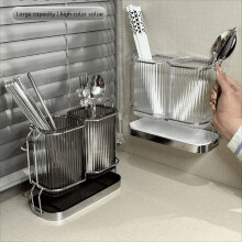 Organisateur mural de couverts de cuisine en acier inoxydable