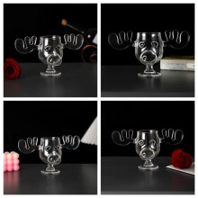 6X Christmas Vacation Cup Set Glass Cup Holiday Glassware for Drinks, Beverages Holds 8 Ounces