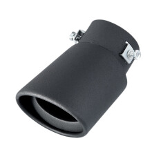 Ponteira de escape universal de aço inoxidável preto, peça única.
