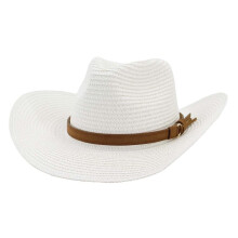 Chapeau de cowboy en paille à large bord pour hommes et femmes