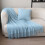 Soft Knitted Blanket with Fringe Blue 180x130cm 5
