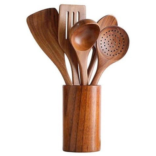 Ensemble d'ustensiles de cuisine en bois, 6 pièces