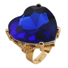 Bague unisexe ajustable en alliage en forme de cœur
