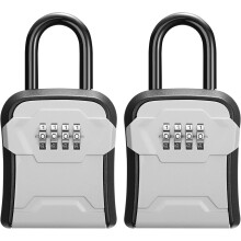 Grå låslåda väggmonterad bärbar 2-pack