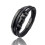 Pulseira de couro preta para homens e mulheres com aço inoxidável 1