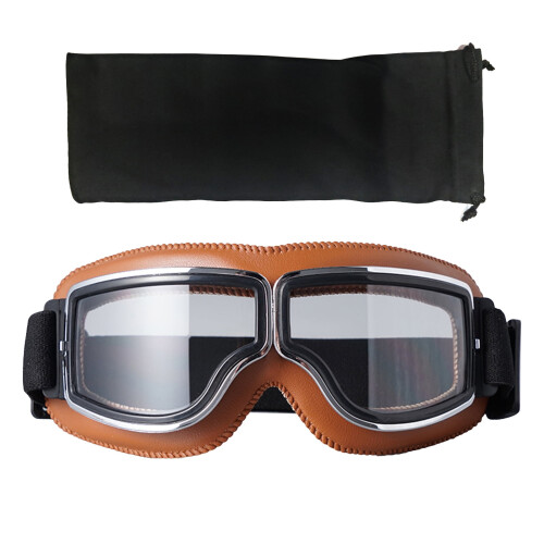 Gogle motocyklowe Vintage Leather1Para