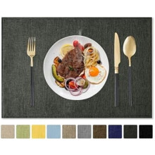 Cloth Placemats Farmhouse Style Dark Grey 12x18 Inch Set of