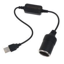 USB-A-Stecker auf Kfz-Buchse Adapterkabel 5V auf 12V