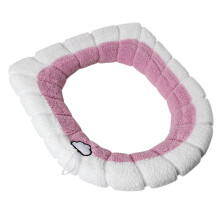 Housse de siège de toilette bicolore en maille douce avec poignée (1 pièce)