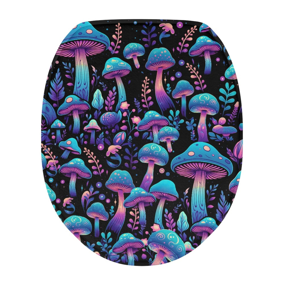 Purple Mushroom Toilet Lid Cover Plant-Themed 1 Piece 9087558884369
