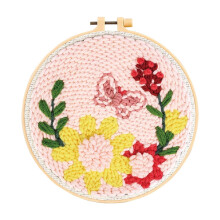 Punch Needle Embroidery Kit Flower Design 8 Inch