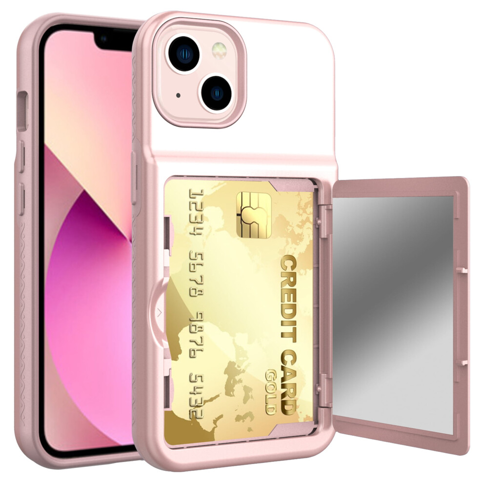 Iphone 13 6.1 Inch Card Holder Wallet Case Rose Gold 9558830517409
