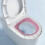 Housse de siège de toilette bicolore en maille douce avec poignée (1 pièce) 3