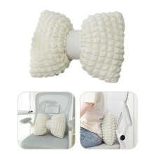 Coquette Bow Pillow White Lace Ruffle Decorative Cushion