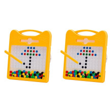 2X Magnetic Drawing Board for Kids & Toddlers 3-5 Years,Fun Magnetic Board with Colourful Beads and Drawing Stylus
