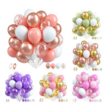 Ballons en latex métallisé à confettis, 30 cm, lot de 60