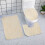 Polyester Bathroom Carpet Set Beige 3-Piece 8