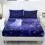 King Sheet Set Soft Stretch Fabric 3-Pc White Cat Flower 1