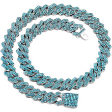 Chaîne cubaine Miami plaquée argent 14 mm