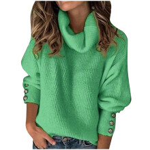Women's Oversized Turtleneck Pullover Sweater Chunky Knit