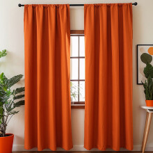 Blackout Curtains for Bedroom Orange Thermal Insulated