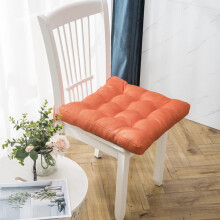 Plush Square Seat Cushion with Ties Orange 18x18 Inch