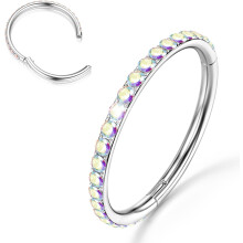Anneaux de nez en titane G23 avec pierres CZ 16G–20G 6–12 mm