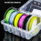 Fishing tackle box with 6 clear compartments for line 8